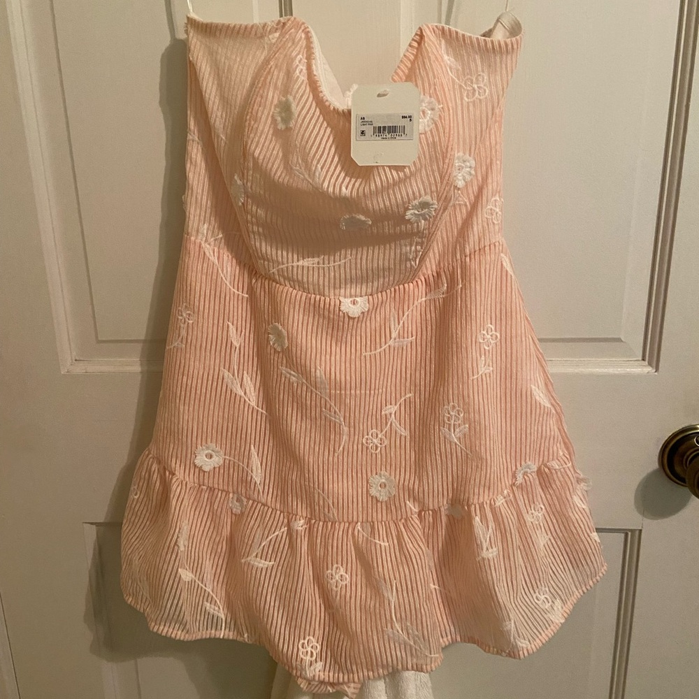Altar'd State Pink and White Striped Jumpsuit